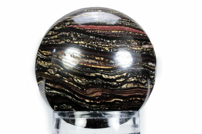 Polished Tiger Iron Stromatolite Sphere - Billion Years #360317